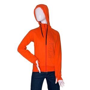 Columbia Beavers Hoodie Orange  Zipper Down Two Front Pockets Size S